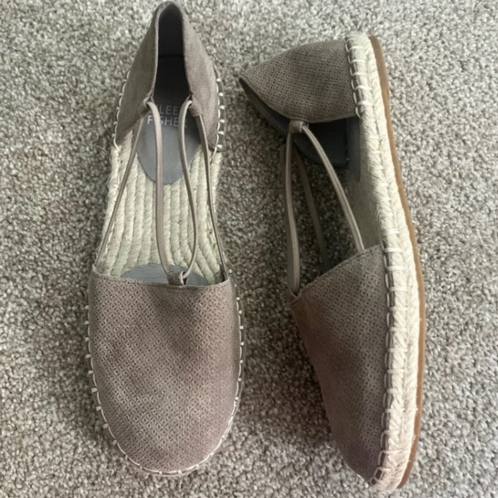 Eileen Fisher Cream Cut Out Lee Espadrille Flats Size 6 Neutral Minimalist